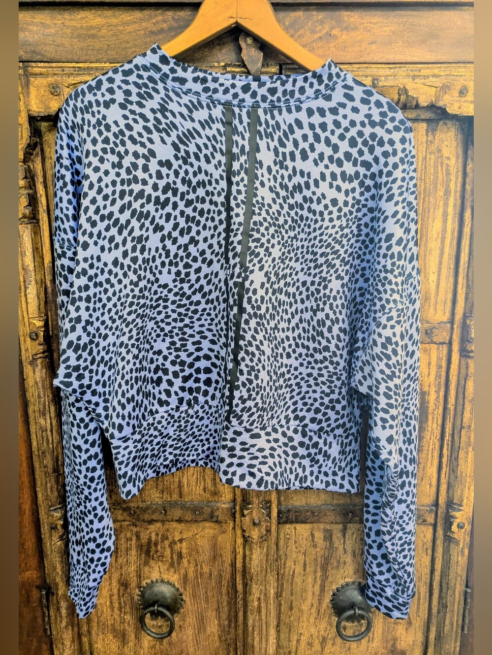 Joe And Jax Jenna Johnson Streamline Blue and Black Speckled Long Sleeve Top